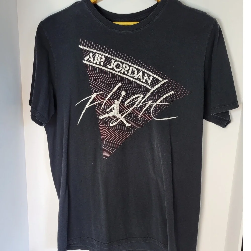 Air Jordan Flight T-Shirt Mens Large Black Graphic Jumpman Short Sleeve Tee